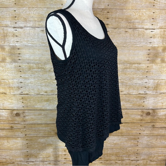 Style & Co Womens Black Cut Out Overlay Layered Tank Top Lined Sleeveless Size S - Picture 6 of 9